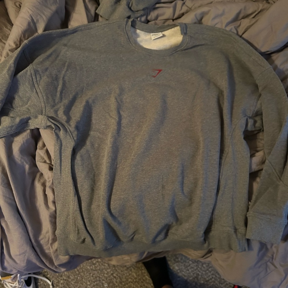Gymshark grey/red power crewneck